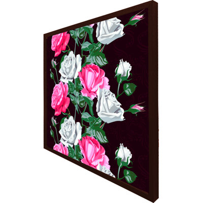 Vasios Pattern Of Pink And White Flowers 1 Piece Single Picture Frame Wall Art
