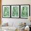 Green Botanical I - reproduction encadrée sur mesure de qualité supérieure mate - 3 pièces-1145121657-1145121663