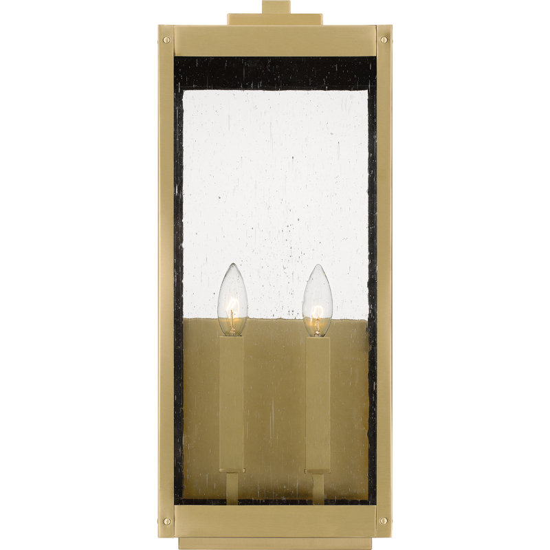 Lanterne murale d'extérieur en laiton antique 2 lumières Westover