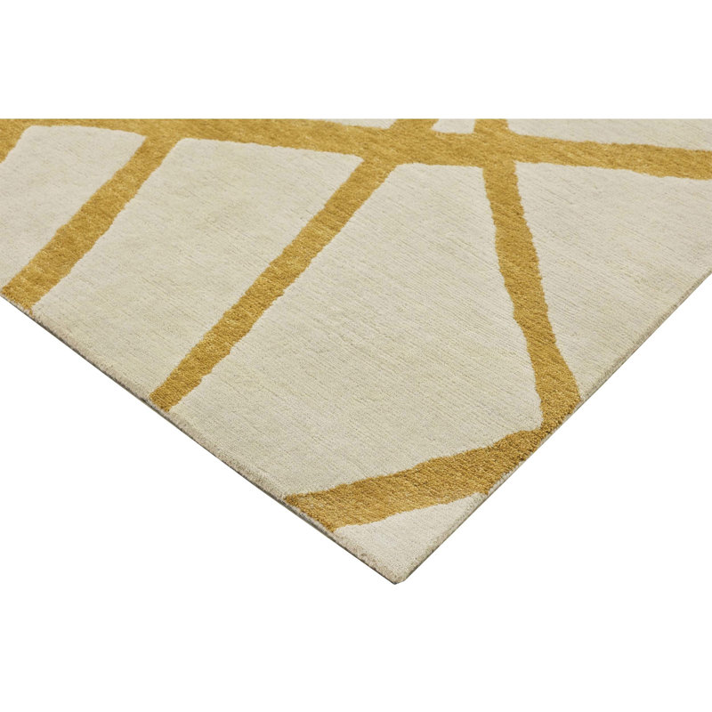 Hand Knotted Abstract Area Rug, Rectangle 6' x 9'