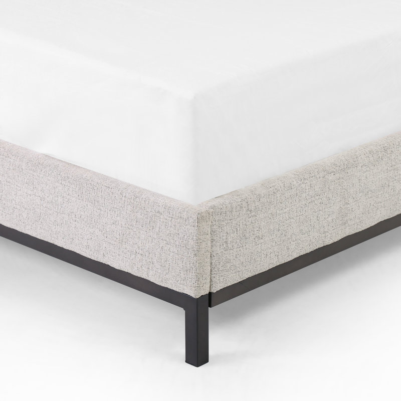 Upholstered Wingback Bed, Queen, Plushtone Linen