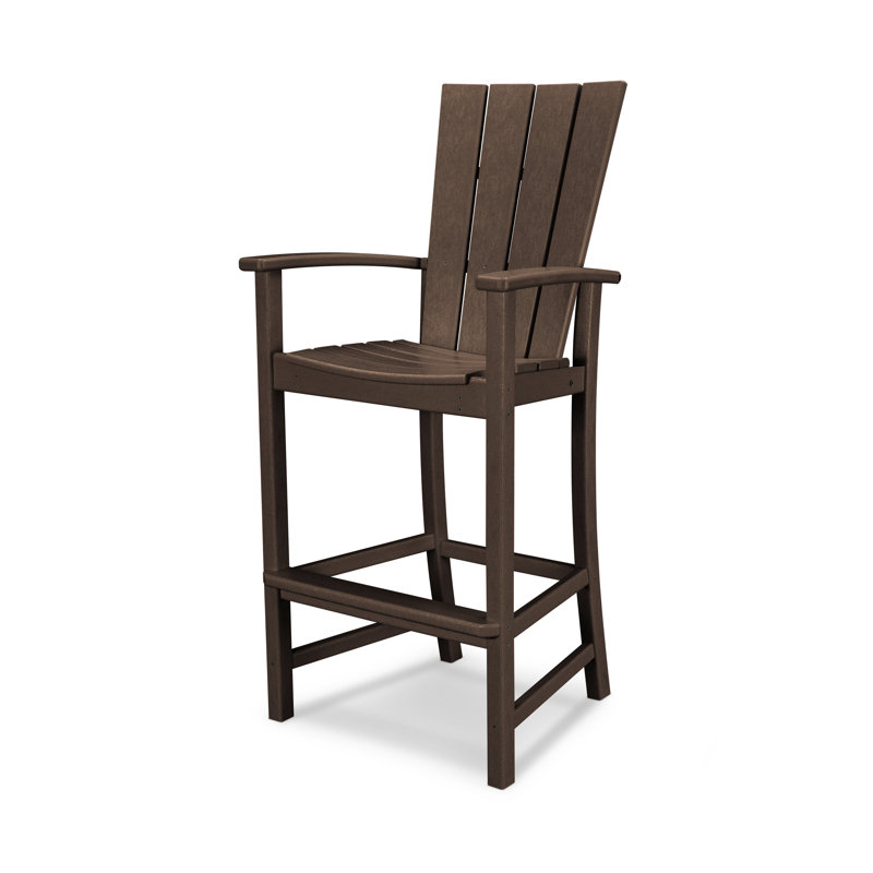 POLYWOOD Quattro Adirondack Bar Chair, Mahogany