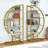Alsobrook 4 Tiers Round Open Bookshelf with Metal Frame for Office