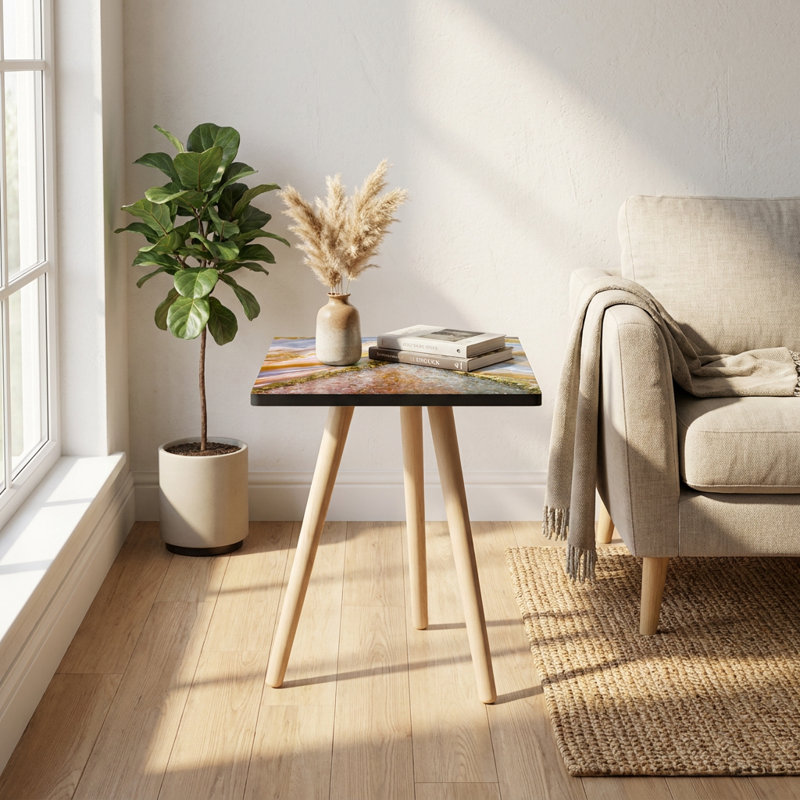 Gilded Geode Abstract Side Table