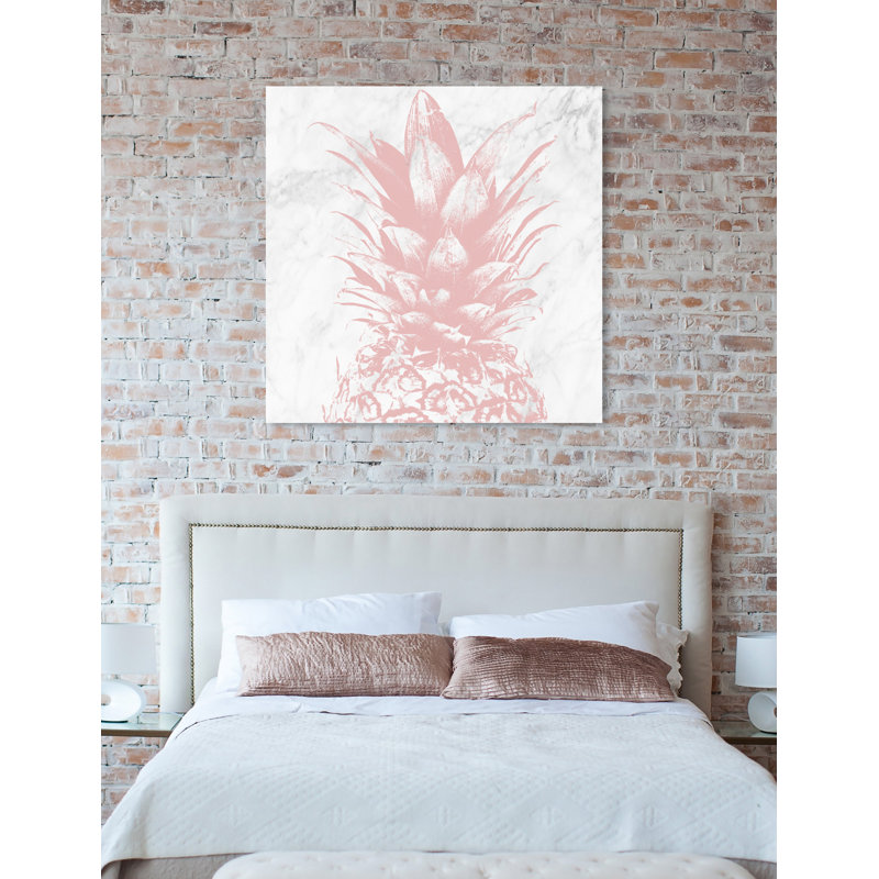 « pastel rose ananas marble », impression sur toile, H 12 po x l 12 po x P 1,5 po
