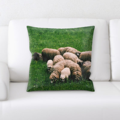 Sheep Microsuede Reversible Throw Pillow