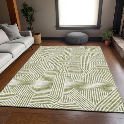Premium Machine Washable Prisco Aloe Rug