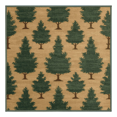 Tapis vert botanique lavable à la machine