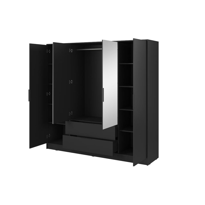 Bonface 2 Door Manufactured Wood Wardrobe, Black