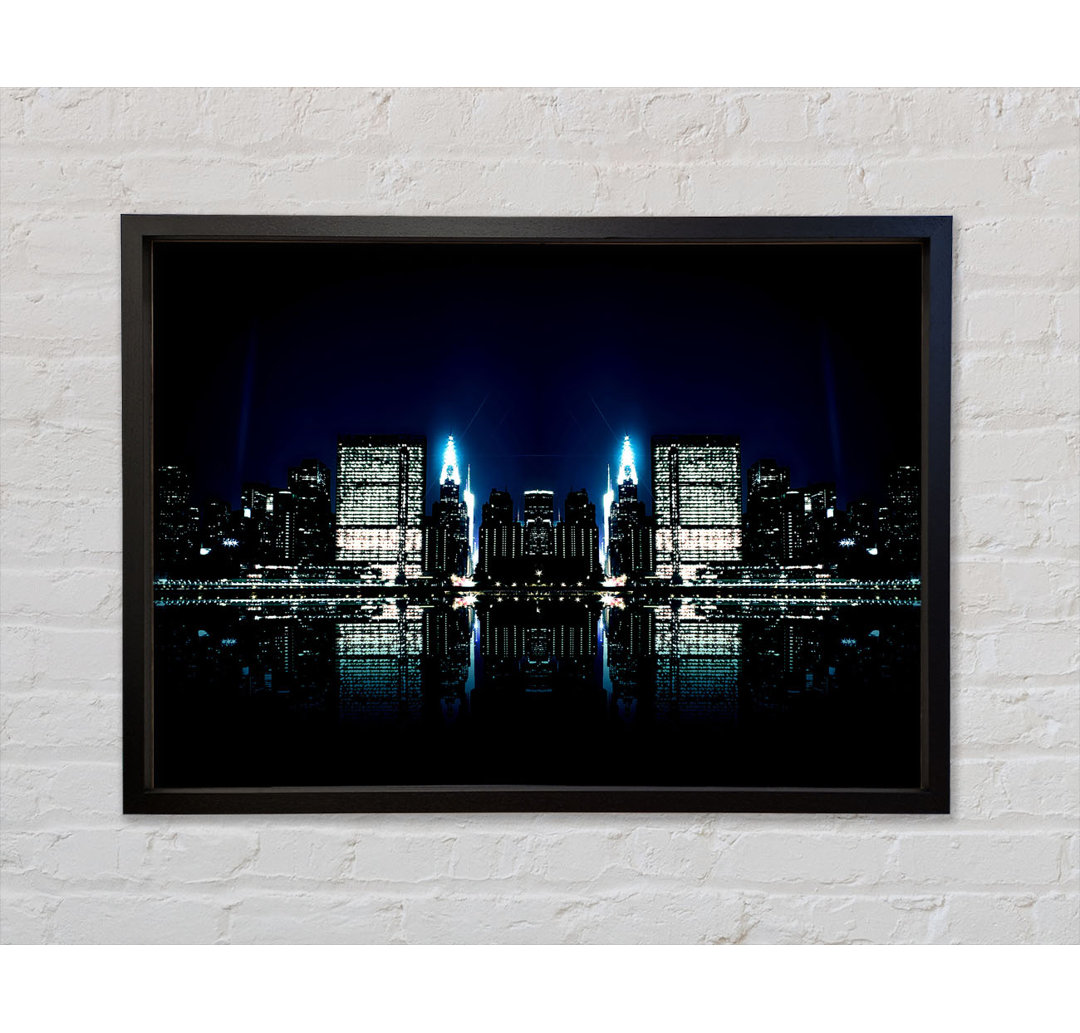 City Night Reflections - Einzelbildrahmen Kunstdrucke auf Leinwand