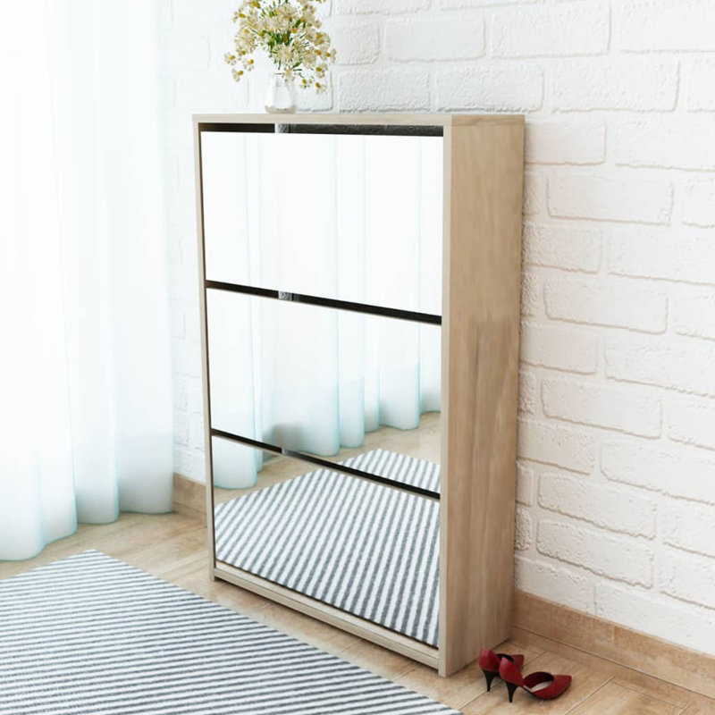 4 Pair Flip Down Shoe Storage, Oak