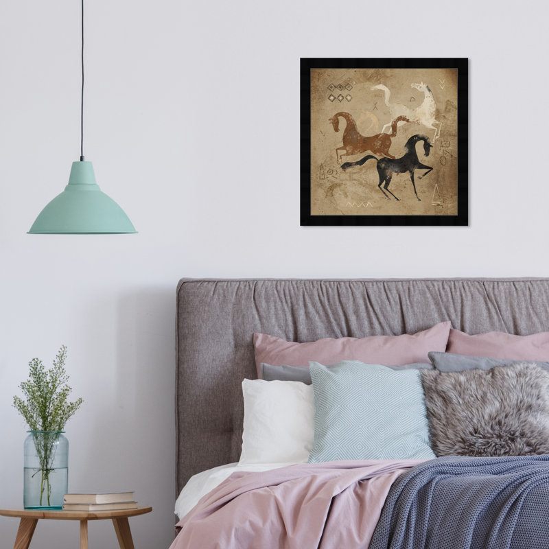 «Oliver Gal Primitive Cave Horse», reproduction d'art sur toile encadrée pour le bureau, H 18 po x l 18 po, Cadre noir
