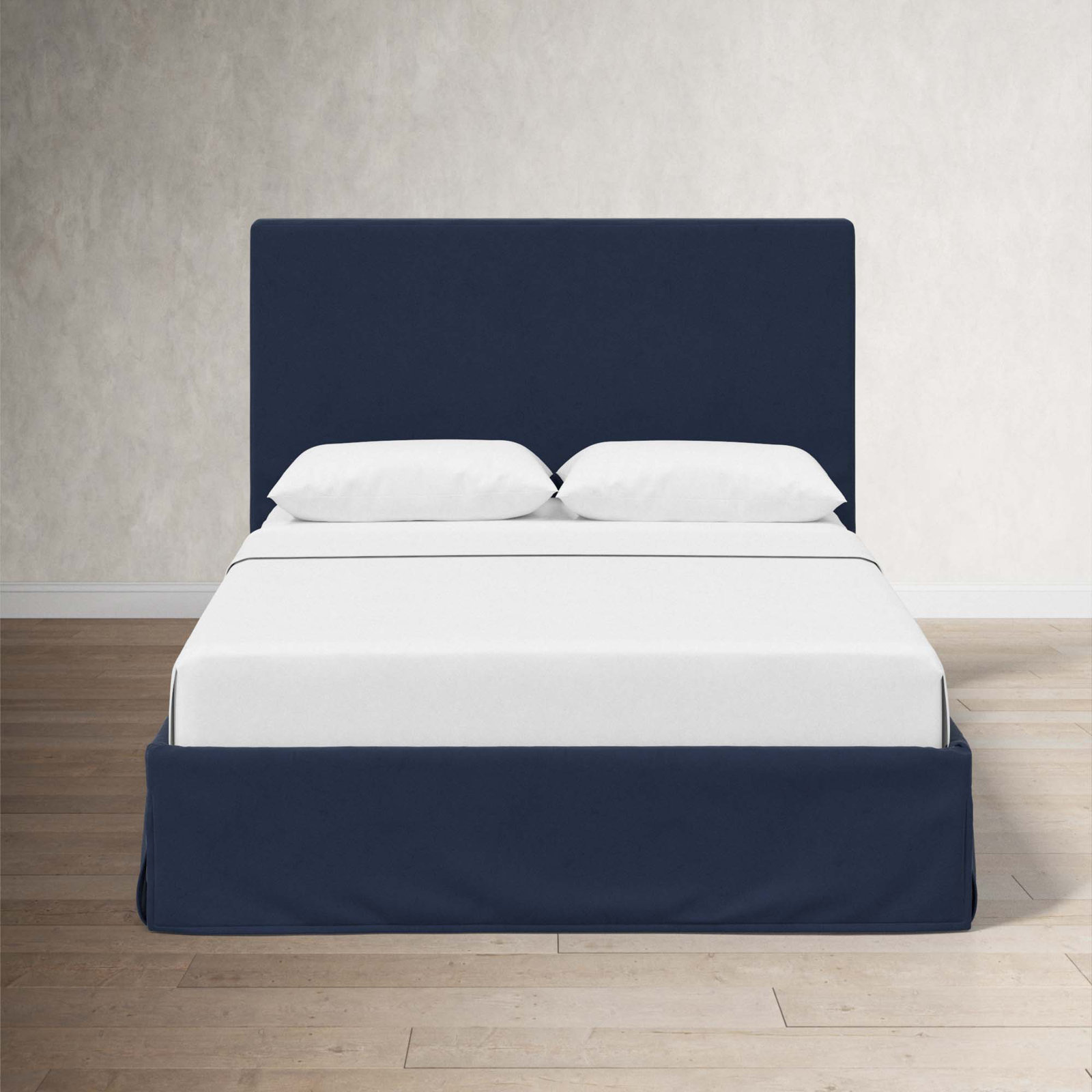 Verona Upholstered Slipcover Bed, Classic Ink Performance Velvet, King