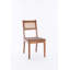 Chaise de salle à manger en rotin et cuir tissé à bandes, ensemble de 2