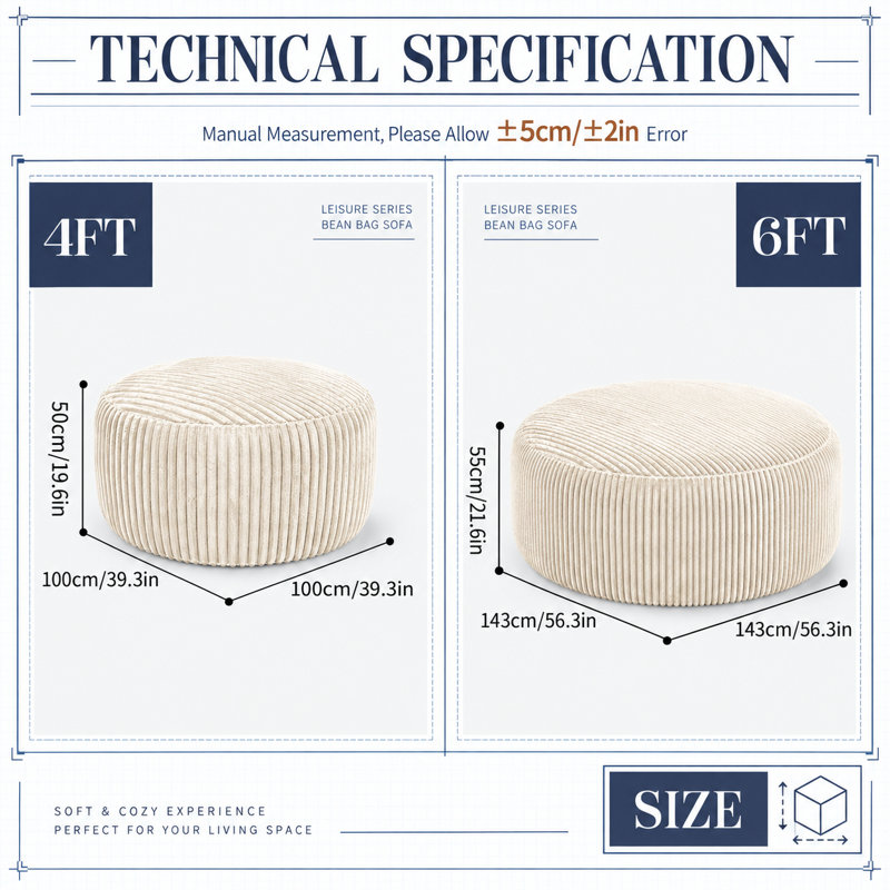 Pouf poire surdimensionné avec rembourrage en mousse mémoire à haut rebond, revêtement en tissu doux et résistant, assise ronde et moelleuse offrant un bon soutien pour adultes et adolescents, canapé décontracté et confortable