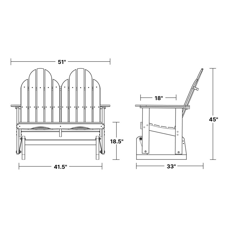 Fauteuil oscillant classique Adirondack, Bois de cerisier