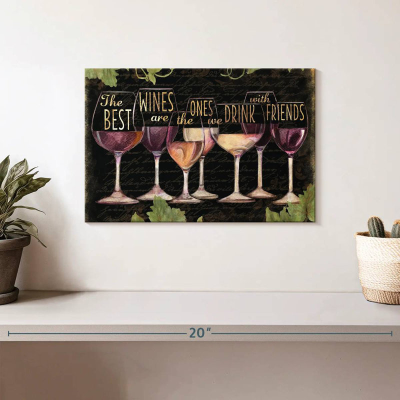 Tergel Wine Line sur fond noir, H 8 po x l 12 po