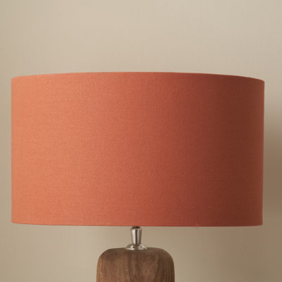 Henry 20 cm H Drum Cotton Lamp Shade ( Clip On ) in Orange