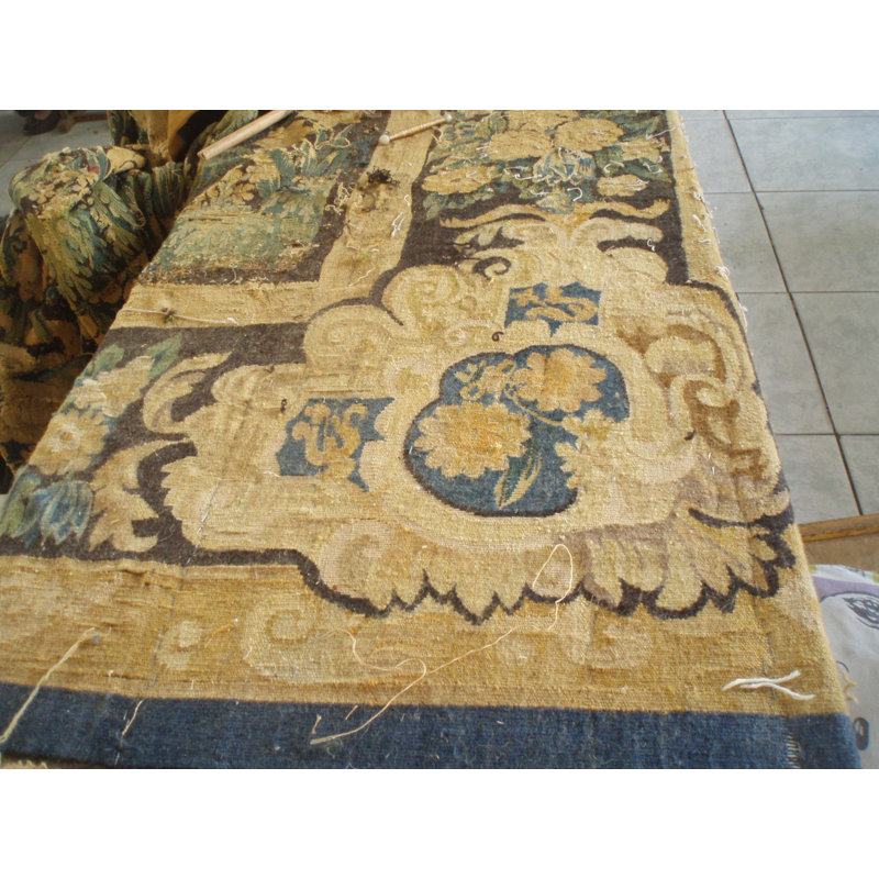 Antique Tapestry Room Size Wool Rug