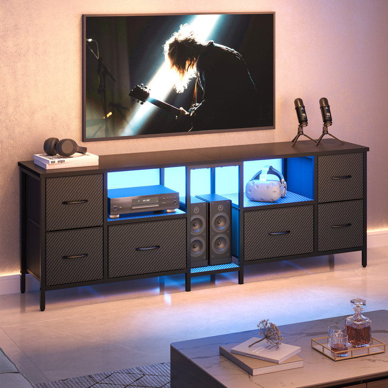 160cm Multifunctional Tv Cabinet With Multiple Drawers, Black