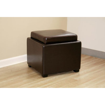 Faux Leather Ottoman