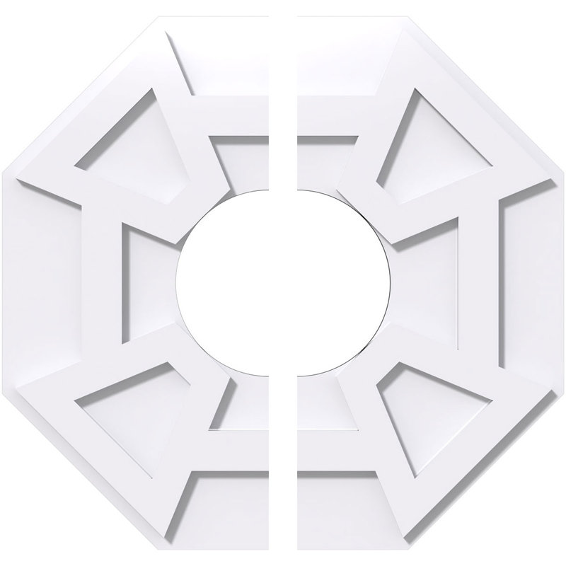 20"OD x 7"ID x 7"C x 1"P Logan Architectural Grade PVC Contemporary Ceiling Medallion, Two Piece, 1" H x 20" W x 20" D