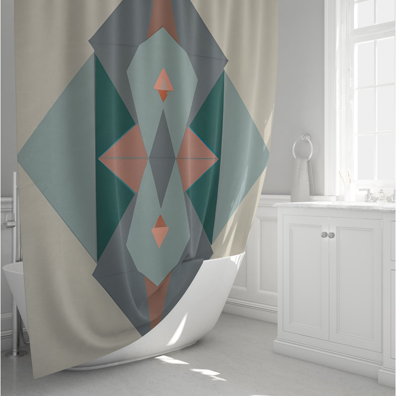 Annaie Abstract Shower Curtain, 83" H x 70" W