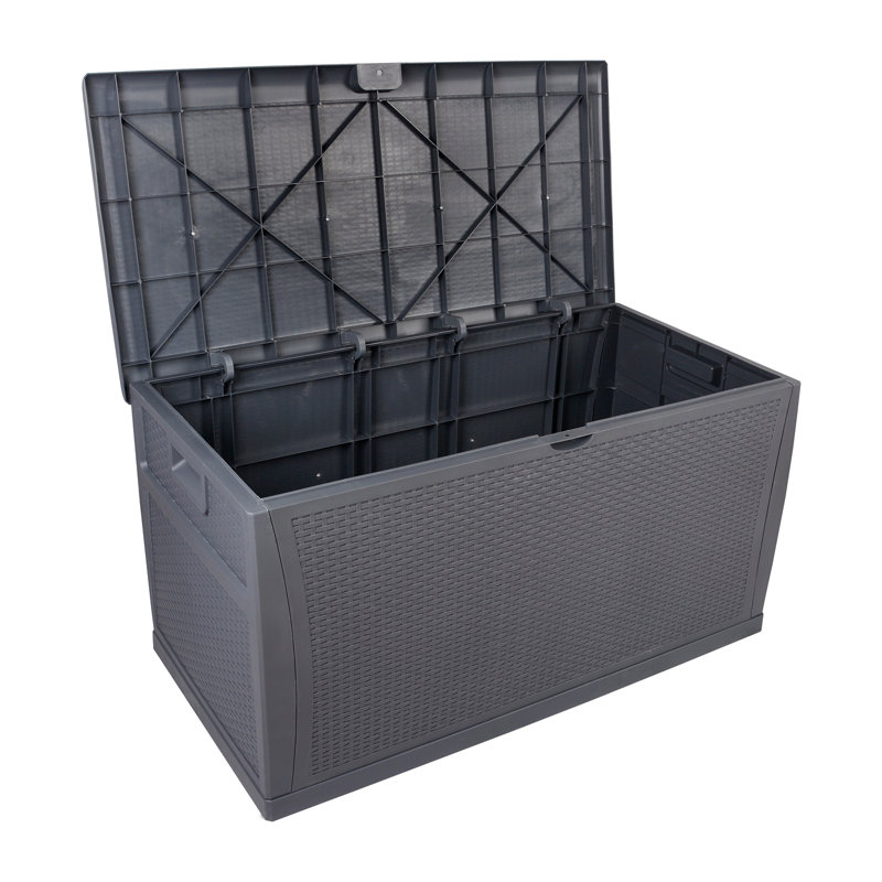 Coffre de terrasse verrouillable en plastique résistant à l'eau 120 gallons Winado, gris