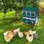 Nichoirs pour poules, poulaillers pour 6 poules pondeuses, 6 compartiments, poules pondeuses, nichoirs avec pieds, cage en acier galvanisé à 6 trous pour poules, vert-1832518437