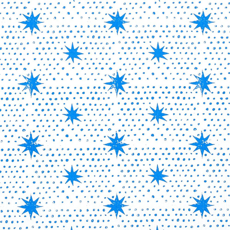 Tissu à pois Schumacher x Molly Mahon, Bleu