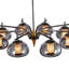 Lustre 8 lumières DEL en verre fumé Ember - noir
