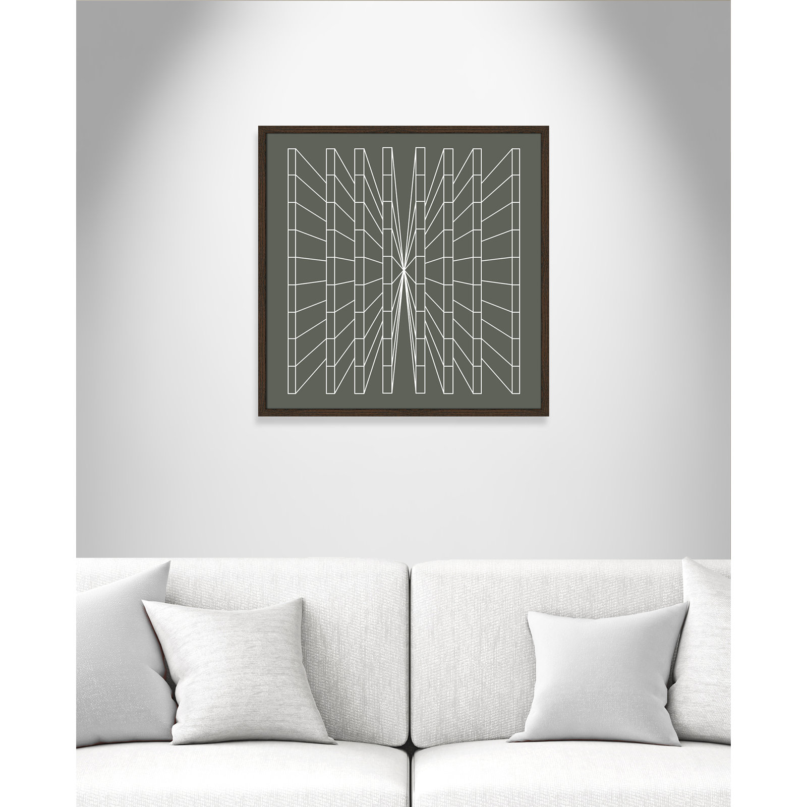 Olive Perspective by Sandi Hauanio, 27.5" H x 27.5" W x 0.75" D, Walnut Wood Grain