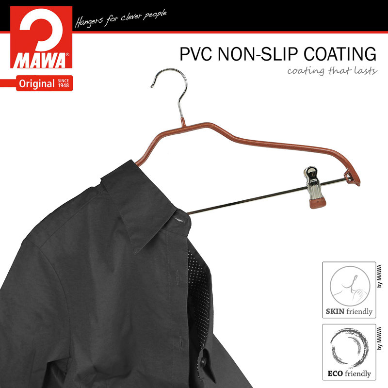 Cintre européen antidérapant pour vêtements avec pinces, Cuivre
