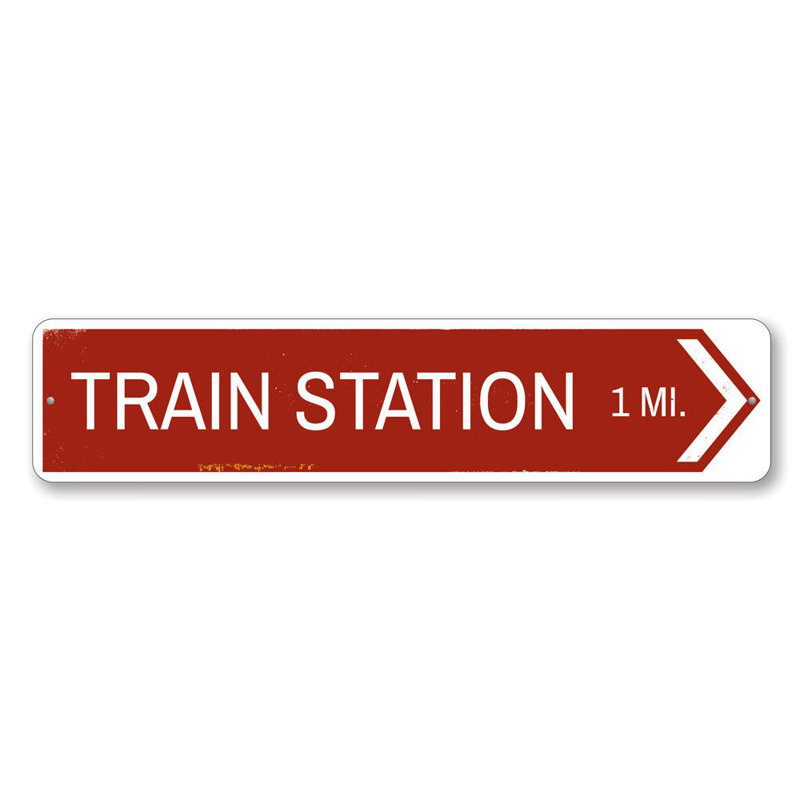 Enseigne de train sur mesure en aluminium, H 6 po x l 24 po x P 0,063 po