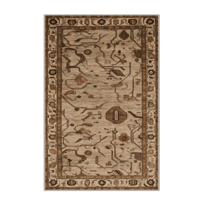Tapis brun lavable à la machine