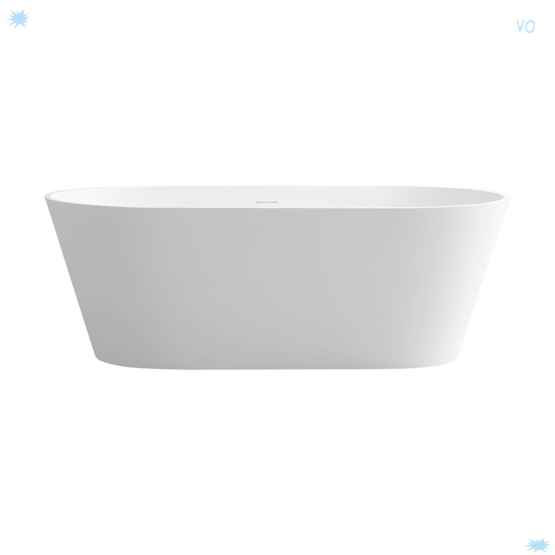 63" Solid Surface Soaking Bathtub