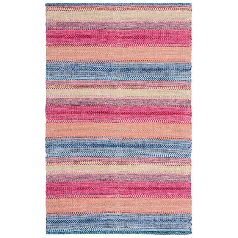 Tapis rayé en coton Montauk, Rectangle 8 pi x 10 pi