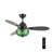 42"W Brynn LED Indoor Green Hand-Cut Glass Globe Shade Ceiling Fan With Remote Control-83823354