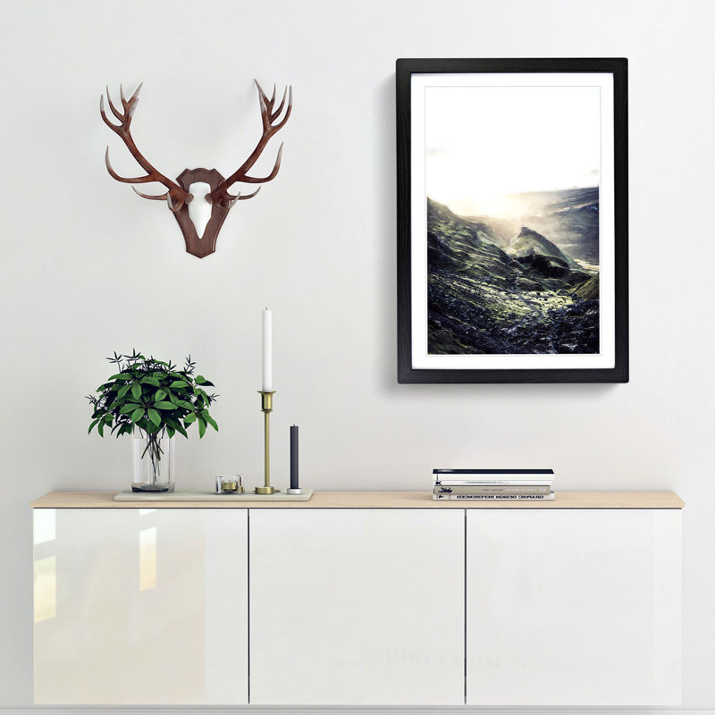 The Highlands in Scotland in Abstract - Picture Frame Graphic Art Print, 87cm H x 62cm W x 2cm D, Black Framed