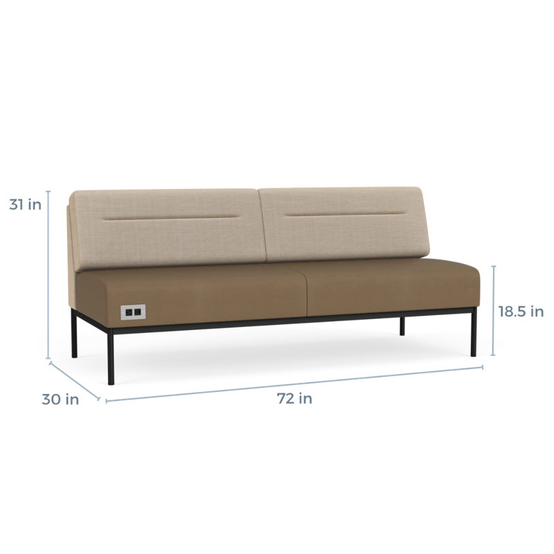 Canapé Darsey, Avec alimentation, Noir, Chambray calcaire; Patriot Plus taupe
