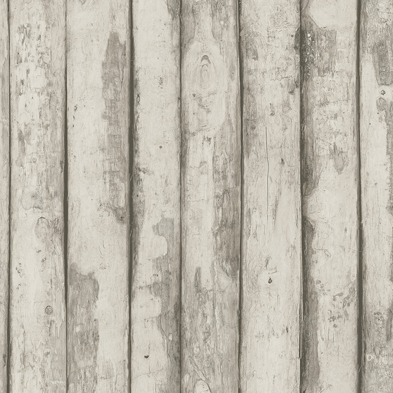 Rouleau de papier peint métallique 33 pi x 20,5 po log cabane Hazelwood, gris