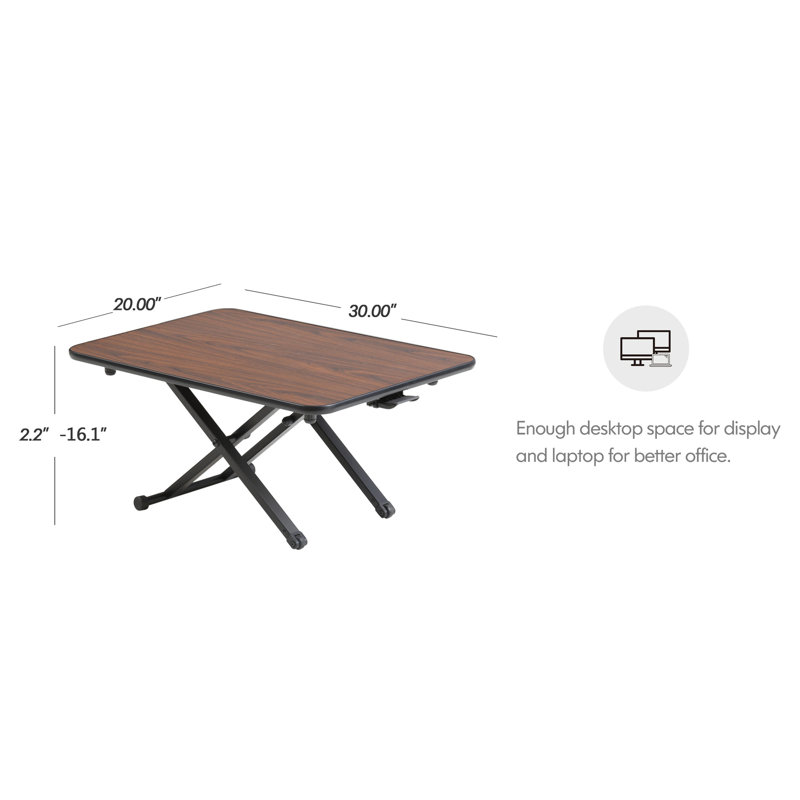 Bureau ajustable FITUEYES, Noyer / Noir