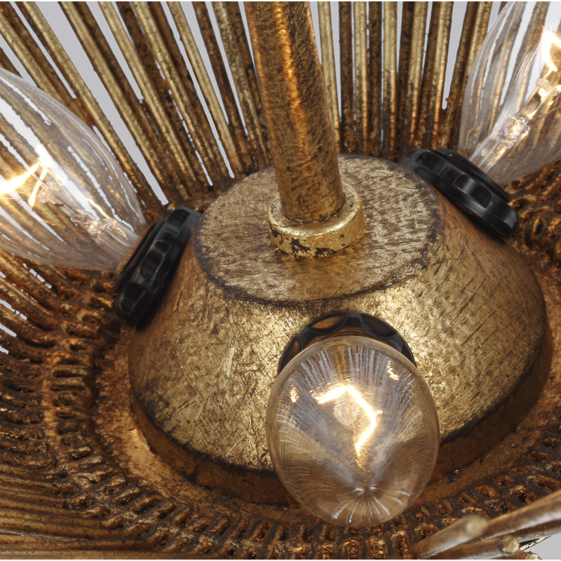 Helios 3 - Light Semi Flush Mount, Antique Gold