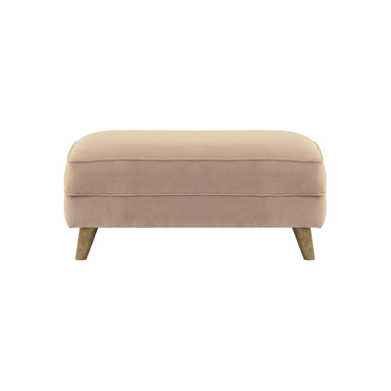 Conrad 100cm Wide Rectangle Solid Colour Ottoman, Cream