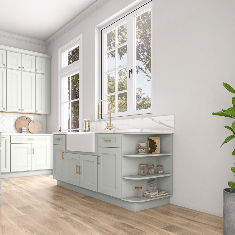 Base Ending Shelf, Laguna Gray Double Shaker