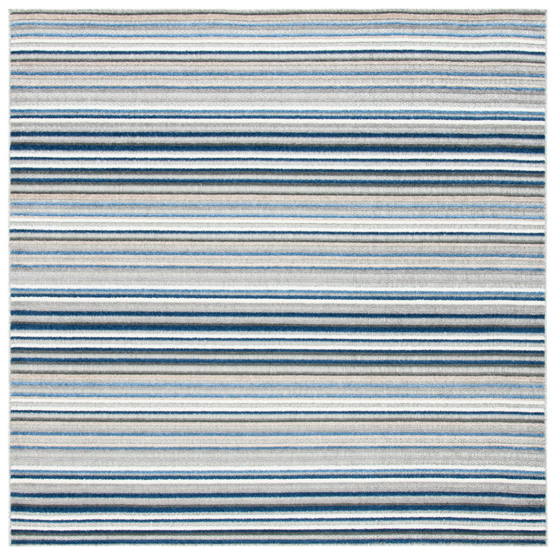 Cabana Performance Striped Indoor/Outdoor Area Rug, Square 3'