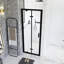 Porte de douche pivotante pliante à cadre double 30 po x 72 po, porte de douche pliante compacte, verre trempé transparent de 1/4 po avec poignée en acier inoxydable, noir mat