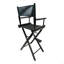 Chaise de réalisateur Casual Home, structure noire / toile noire, convient aux adultes, style pliable, 2 pièces / ensemble Populus