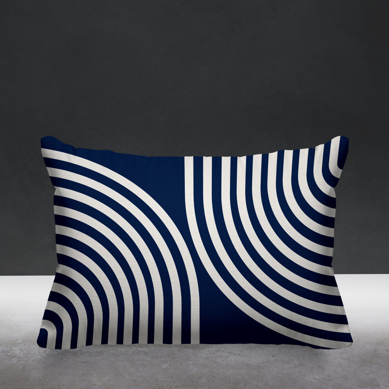 Coussin décoratif intérieur / extérieur Kumba, Bleu marine