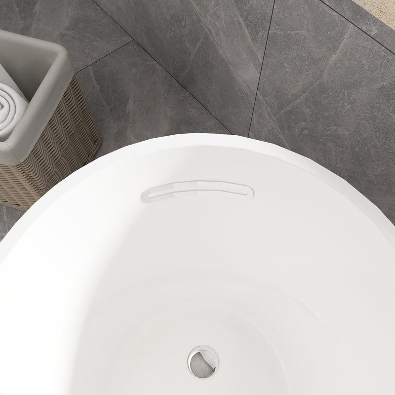 55.12'' x 30.75'' Freestanding Soaking Acrylic Bathtub